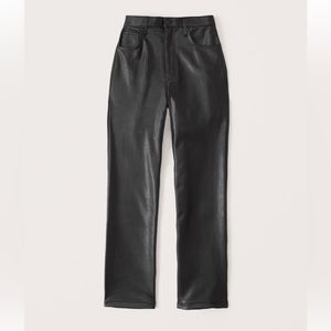 Abercrombie Curve Love Ultra High Rise Vegan Leather Straight Pant